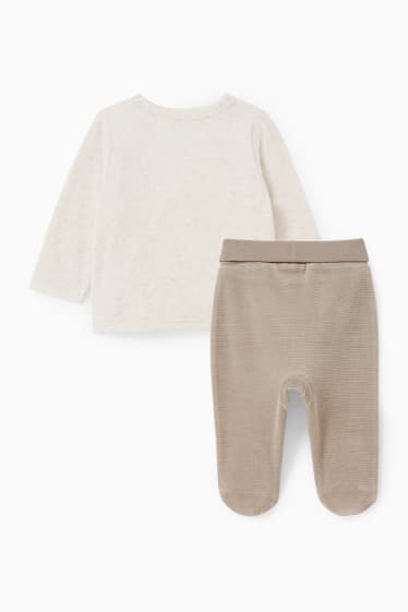 Babys - Erstlingsoutfit - 2 teilig - cremefarben