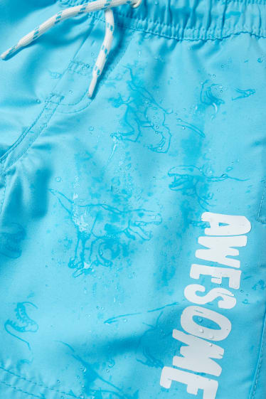 Enfants garçons - Dino - bermudas - couleur changeante - turquoise clair