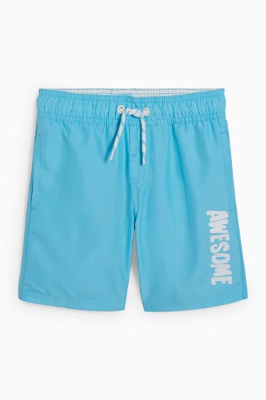 Enfants garçons - Dino - bermudas - couleur changeante - turquoise clair