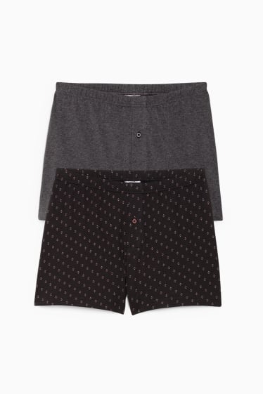 Hommes - Lot de 2 - caleçons - jersey - gris chiné