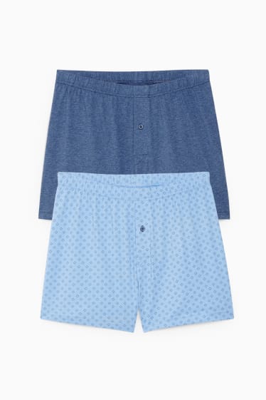 Uomo - Confezione da 2 - boxer - jersey - azzurro