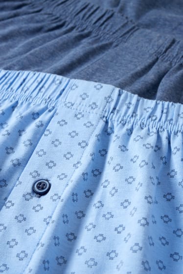 Hommes - Lot de 2 - caleçons - jersey - bleu clair
