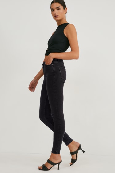 Mujer - Skinny jeans - high waist - negro