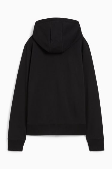 Damen - Basic-Sweatjacke mit Kapuze - schwarz