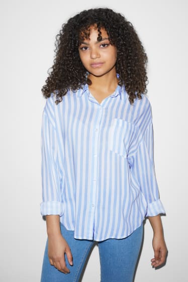 Donna - CLOCKHOUSE - blusa - a righe - bianco / azzurro