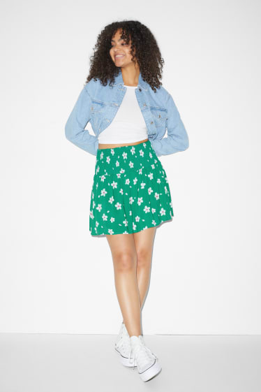 Women - CLOCKHOUSE - miniskirt - floral - green