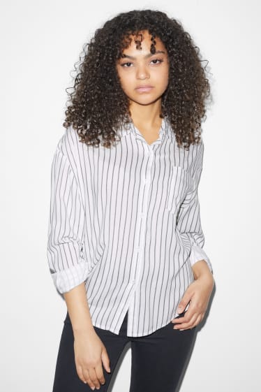 Donna - CLOCKHOUSE - blusa - a righe - bianco