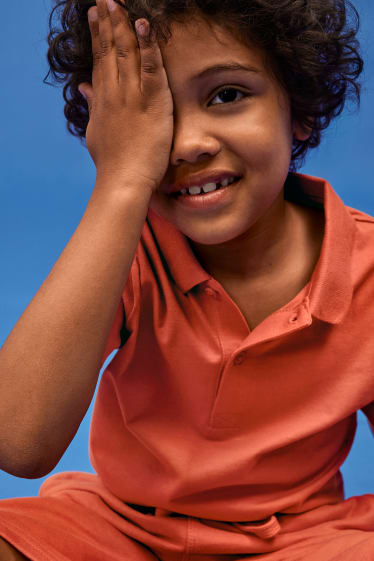 Kinderen - Poloshirt - donker oranje