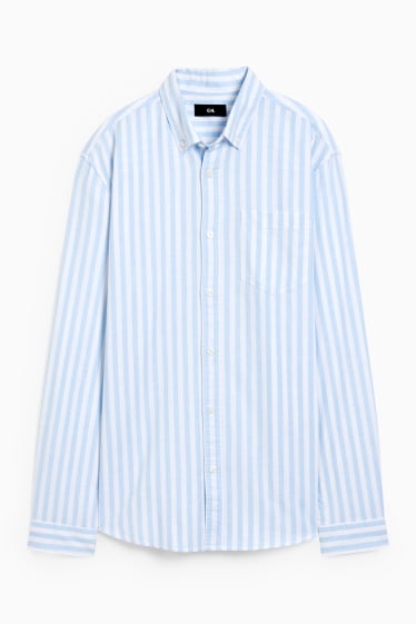 Home - Camisa Oxford - regular fit - button-down- de ratlles - blau clar