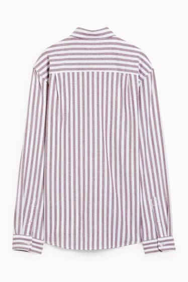 Herren - Oxford Hemd - Regular Fit - Button-down - gestreift - cremeweiß