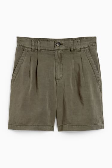 Women - Bermuda shorts - high waist - green
