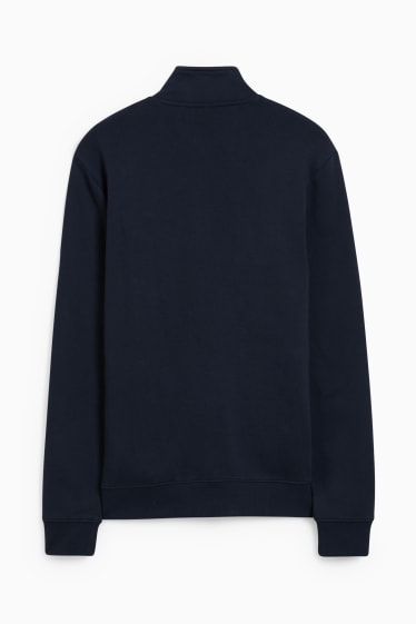 Hommes - Sweat zippé - bleu foncé