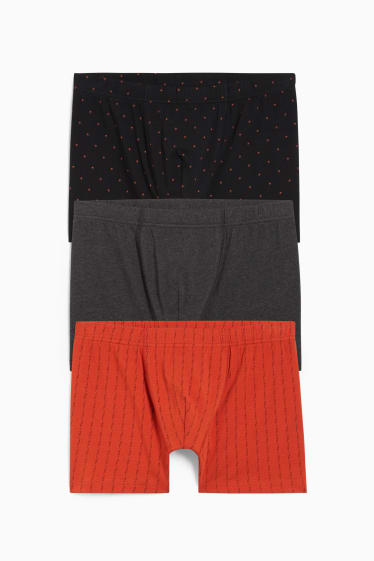 Heren - Set van 3 - trunks - donker oranje