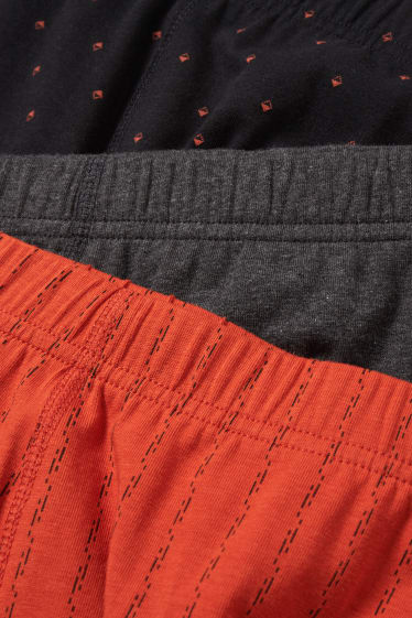 Heren - Set van 3 - trunks - donker oranje