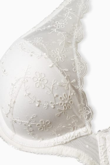 Femmes - Soutien-gorge avec armatures - DEMI - ampliforme - blanc crème
