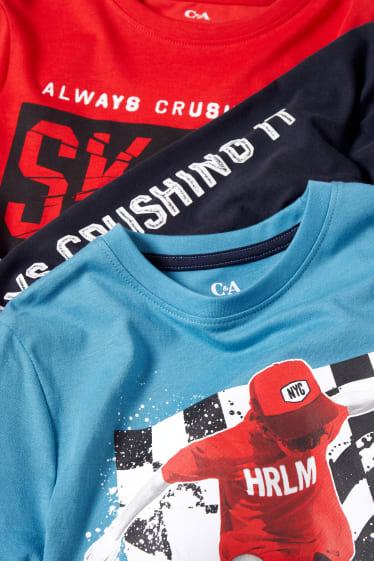 Kinderen: jongens - Set van 3 - T-shirt en 2 longsleeves - blauw