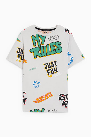 Copii - Băieți - Tricou cu mânecă scurtă - cu model - gri