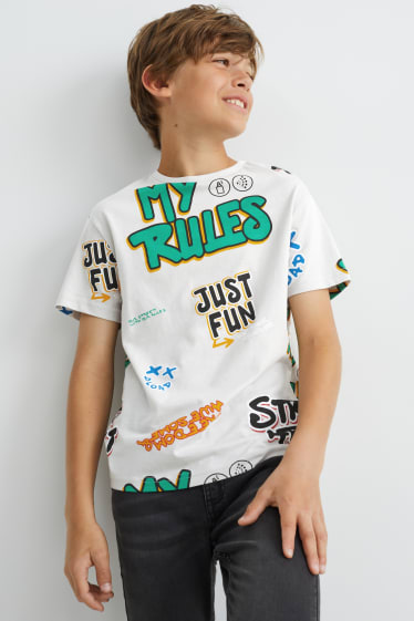 Copii - Băieți - Tricou cu mânecă scurtă - cu model - gri