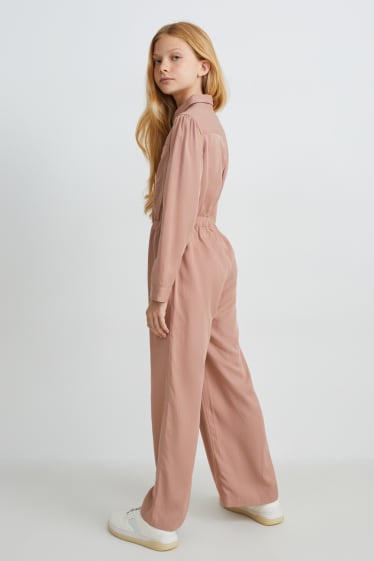 Kinderen: meisjes - Jumpsuit van lyocell - beige