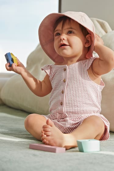 Baby Mädchen - Baby-Jumpsuit - gestreift - rosa