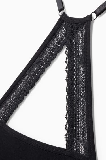 Donna - Bralette - imbottita - nero