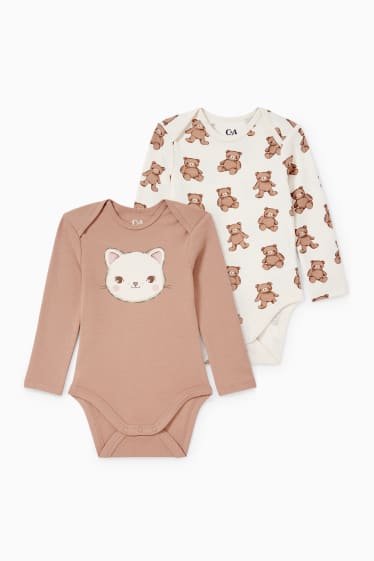 Bébés filles - Lot de 2 - bodys bébé - blanc crème