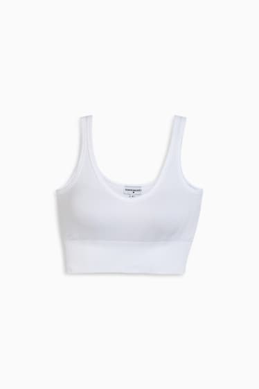 Dames - CLOCKHOUSE - korte top - wit
