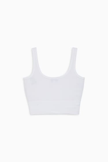 Dames - CLOCKHOUSE - korte top - wit