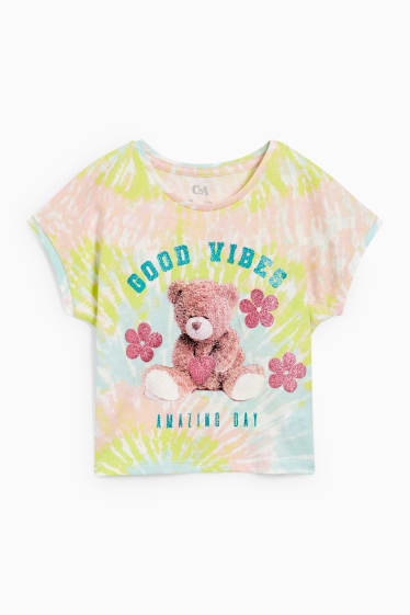 Kinder Mädchen - Kurzarmshirt - gemustert - hellgrün