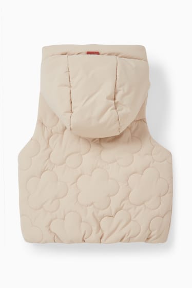 Baby Mädchen - Minnie Maus - Baby-Steppweste mit Kapuze - beige