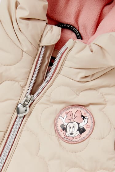 Baby Mädchen - Minnie Maus - Baby-Steppweste mit Kapuze - beige