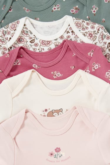 Baby: meisjes - Set van 5 - rompertje - crème wit