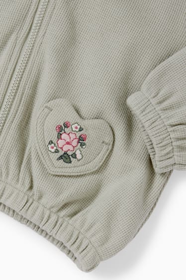 Bébés filles - Sweat zippé à capuche pour bébé - vert menthe