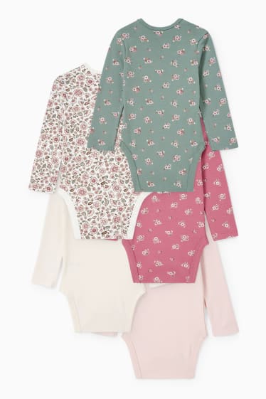 Baby: meisjes - Set van 5 - rompertje - crème wit