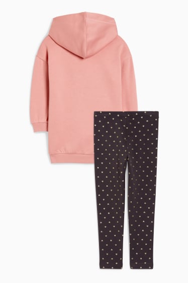 Nena - Conjunt - vestit de dessuadora amb caputxa i leggings - 2 peces - rosa