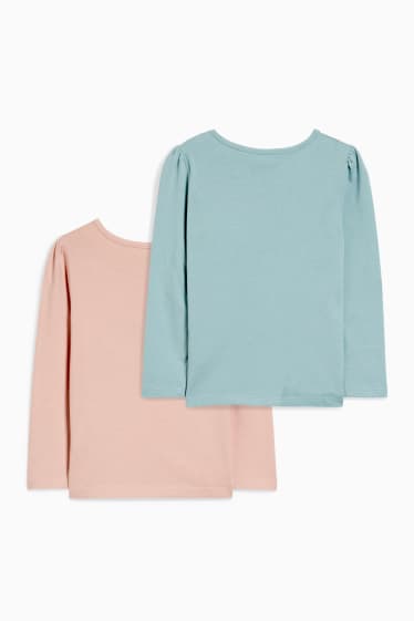 Enfants filles - Lot de 2 - hauts à manches longues - rose
