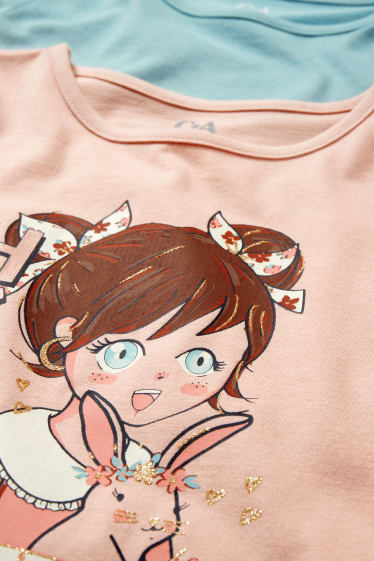 Niños - Pack de 2 - camisetas de manga larga - rosa