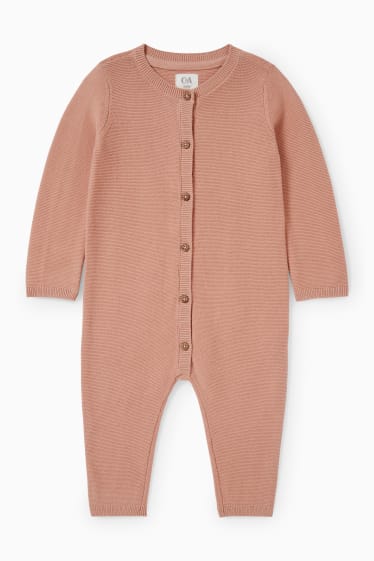 Baby: meisjes - Babyjumpsuit - donker rose