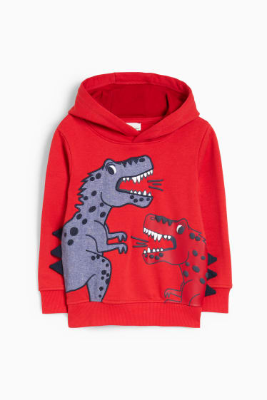 Bambini - Dinosauri - felpa con cappuccio - rosso