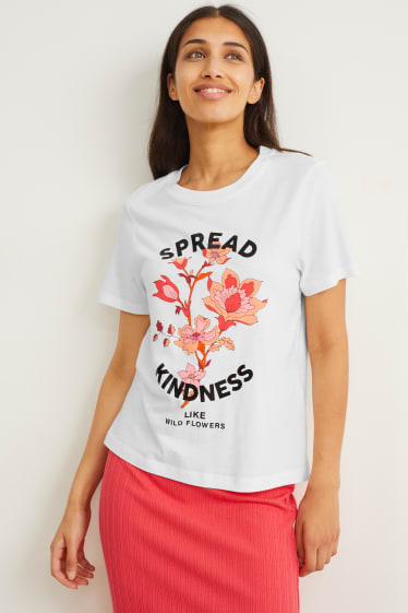 Donna - T-shirt - bianco crema