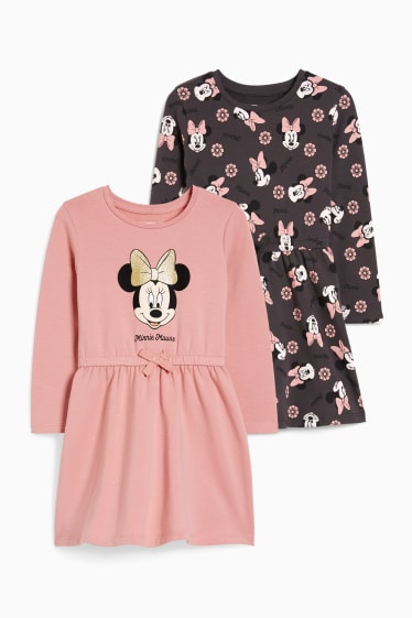 Niños - Pack de 2 - Minnie Mouse - vestidos de felpa - rosa