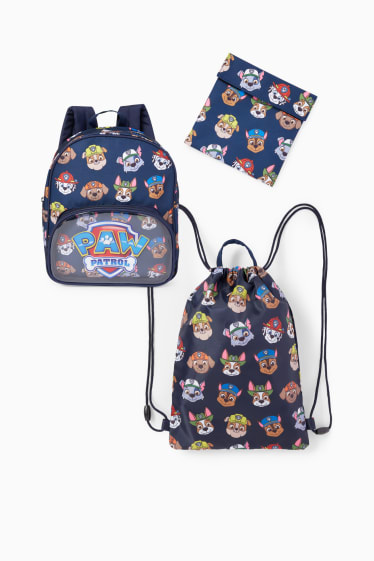 Dzieci - Psi Patrol - zestaw - plecak, worek gimnastyczny i torebka na lunch - ciemnoniebieski