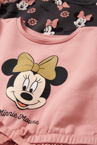 Kinderen - Set van 2 - Minnie Mouse - jurk van sweatstof - roze