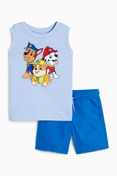 Niños - La Patrulla Canina - conjunto - camiseta sin mangas y shorts - 2 piezas - cambio de color - azul claro