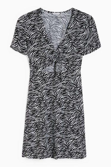 Women - CLOCKHOUSE - fit & flare dress - patterned - black / white