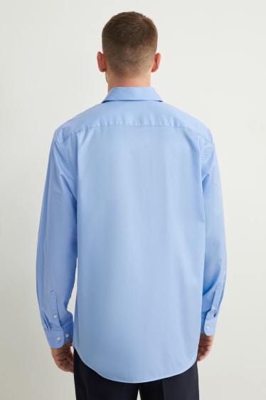 Uomo - Camicia business - regular fit - colletto alla francese - senza necessità di stiratura - azzurro