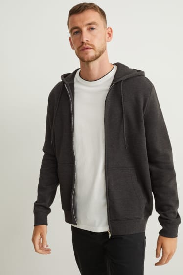 Herren - Sweatjacke mit Kapuze - anthrazit