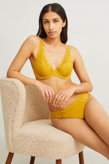 Femmes - Soutien-gorge à armature - DEMI - ampliforme - jaune