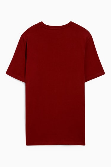 Pánské - Tričko - tmavočervená