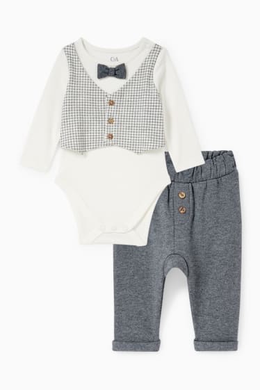 Baby: jongens - Baby-outfit - 2-delig - crème wit